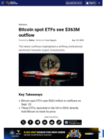 Bitcoin spot ETFs see $363M outflow