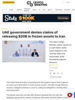 UAE government denies claims of releasing $20B in frozen assets to Iran