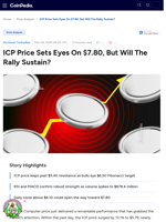 ICP Price Sets Eyes On $7.80, But Will The Rally Sustain?