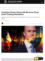 Coinbase Faces Sharp Q4 Revenue Drop Amid Trading Slowdown - DailyCoin