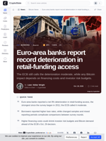 Euro-area banks report record deterioration in retail-funding access