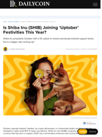Is Shiba Inu (SHIB) Joining ‘Uptober’ Festivities This Year? - DailyCoin