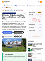 EU Joins 8 Nations to Sign Warsaw Protocol on Crypto Crime