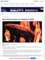 Why Altcoin Season Is Unlikely in 2026 - BeInCrypto