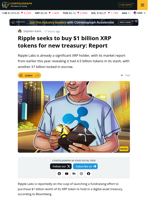 Ripple to acquire $1B in XRP through SPAC-led digital treasury move
