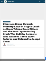 Ethereum Drops Through February Lows in Crypto Crash as Scam Tokens Drain Billions and the Best Crypto During Crash Was Built by Someone Who Watched These Exact Failures and Refused to Accept Them - TechBullion