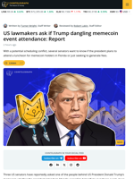 US Lawmakers Question whether Trump will Attend Memecoin Event: Report