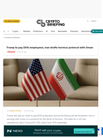 Trump to pay DHS employees; Iran drafts hormuz protocol with Oman