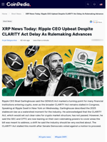 XRP News Today: Ripple CEO Upbeat Despite CLARITY Act Delay As Rulemaking Advances