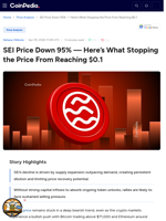 SEI Price Down 95% — Here’s What Stopping the Price From Reaching $0.1