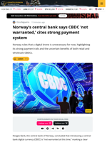 Norway Steps Back From CBDC Launch as Norges Bank Pauses Plans