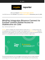 MiniPay Integrates Binance Connect to Further Unlock Global Access to Stablecoins on Celo