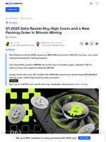 Bitcoin Mining Costs Surge in Q1 2025