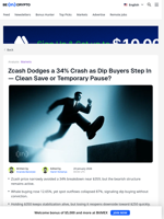 Zcash Price Dodges a 34% Crash But The Danger Isn’t Over Yet