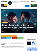 South Korea’s Naver Set to Acquire Crypto Exchange Upbit | Live Bitcoin News