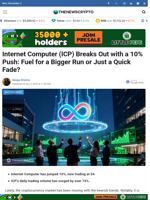 Internet Computer (ICP) Breaks Out with a 10% Push: Fuel for a Bigger Run or Just a Quick Fade?