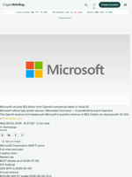 Microsoft records $10 billion from OpenAI commercial deals in fiscal Q1