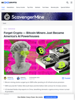 Forget Crypto — Bitcoin Miners Just Became America’s AI Powerhouses - BeInCrypto
