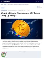 Why Are Bitcoin, Ethereum and XRP Prices Going Up Today?