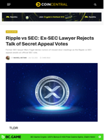 Ripple vs SEC: Ex-SEC Lawyer Rejects Talk of Secret Appeal Votes - CoinCentral