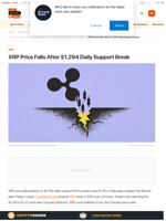 XRP Price Falls After $1.294 Daily Support Break