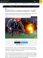 Tokenized funds hit $5.7B, scaling fast — Moody’s