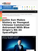 Justin Sun Makes History as Youngest Chinese Commercial Astronaut With Blue Origin’s NS-34 Spaceflight - The Crypto News Wire