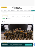 US-Iran clash raises odds for troop deployment to 86% by April 30