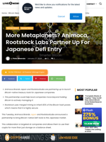More Metaplanets? Animoca, Rootstock Labs Partner Up For Japanese Defi Entry | Live Bitcoin News