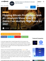 Flipping Bitcoin Profits Into Ozak AI—Analysts Show How BTC Gains Can Multiply 100x More by 2027 | Live Bitcoin News
