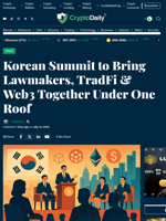 Korean Summit to Bring Lawmakers, TradFi & Web3 Together Under One Roof - Crypto Daily