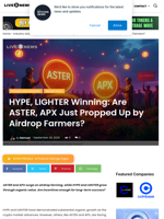 HYPE, LIGHTER Winning: Are ASTER, APX Just Propped Up by Airdrop Farmers? | Live Bitcoin News