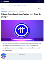 Pi Coin Price Prediction Today: Is It Time To Dump?