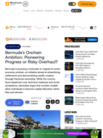 Bermuda’s Onchain Ambition: Pioneering Progress or Risky Overhaul? – Featured Bitcoin News