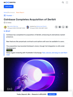 Coinbase Acquires Major Crypto Derivatives Exchange