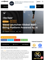 Weed Launches Global Well-Being Platform Powered by AI | Live Bitcoin News