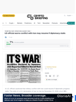 US official warns conflict with Iran may resume if diplomacy stalls