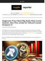 Dogecoin Price Next Big Rally May Come Sooner, But This Under $1 Altcoin Could Outpace It