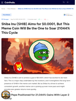 Shiba Inu (SHIB) Aims for $0.0001, But This Meme Coin Will Be the One to Soar 21044% This Cycle