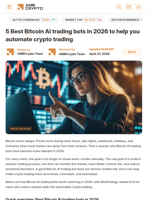 5 Best Bitcoin AI trading bots in 2026 to help you automate crypto trading - AMBCrypto