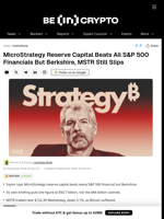 MicroStrategy Reserve Capital Beats All S&P 500 Financials But Berkshire, MSTR Still Slips