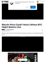 Bitcoin Price Crash? Here's Where BTC Might Bottom Out - U.Today