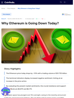 Why Ethereum is Going Down Today?