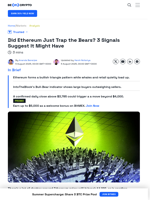3 Reason Why Ethereum (ETH) Price is Trapping the Bears
