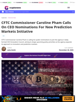 Caroline Pham Announces New CFTC Initiative 