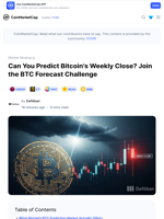 Can You Predict Bitcoin's Weekly Close? Join the BTC Forecast Challenge: Guest Post by Defiliban | CoinMarketCap