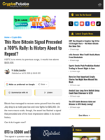 This Rare Bitcoin Signal Preceded a 700% Rally: Is History About to Repeat?