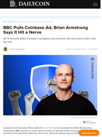 BBC Pulls Coinbase Ad, Brian Armstrong Says It Hit a Nerve - DailyCoin