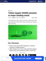Tether targets $500B valuation in major funding round