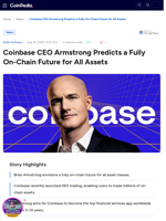 Coinbase CEO Armstrong Predicts a Fully On-Chain Future for All Assets